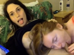Hot Babe Sucks On Busty Shemale Juicy Cock